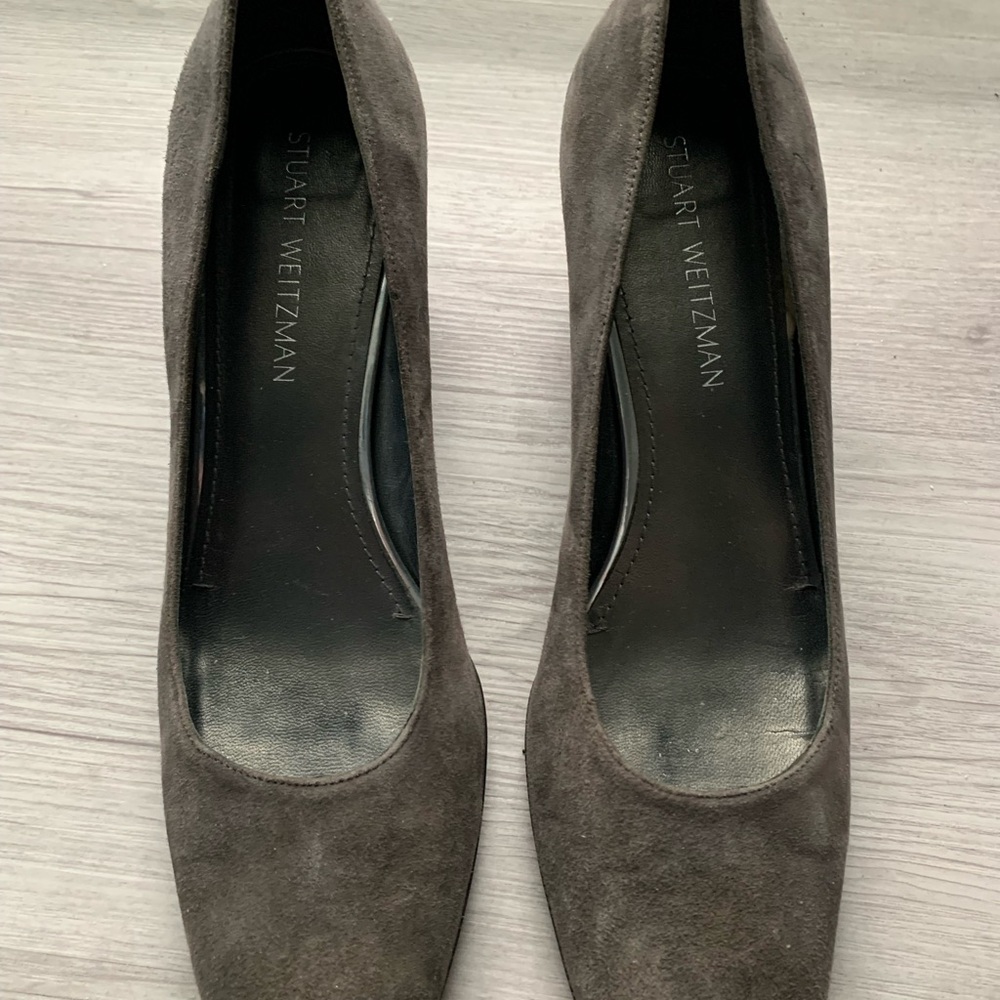 Stuart Weitzman Dark Gray Suede Heels